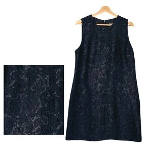 Laundry by Shelli Segal Black Jacquard Sleeveless Shift Dress Size 12 NWT